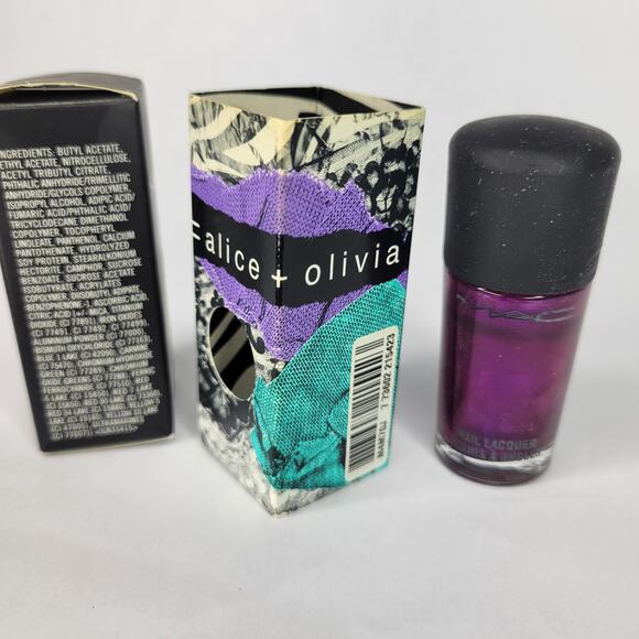 MAC Alice + Olivia Nail Lacquer "So Rich So Pretty" Purple Shimmer NEW - Picture 5 of 10